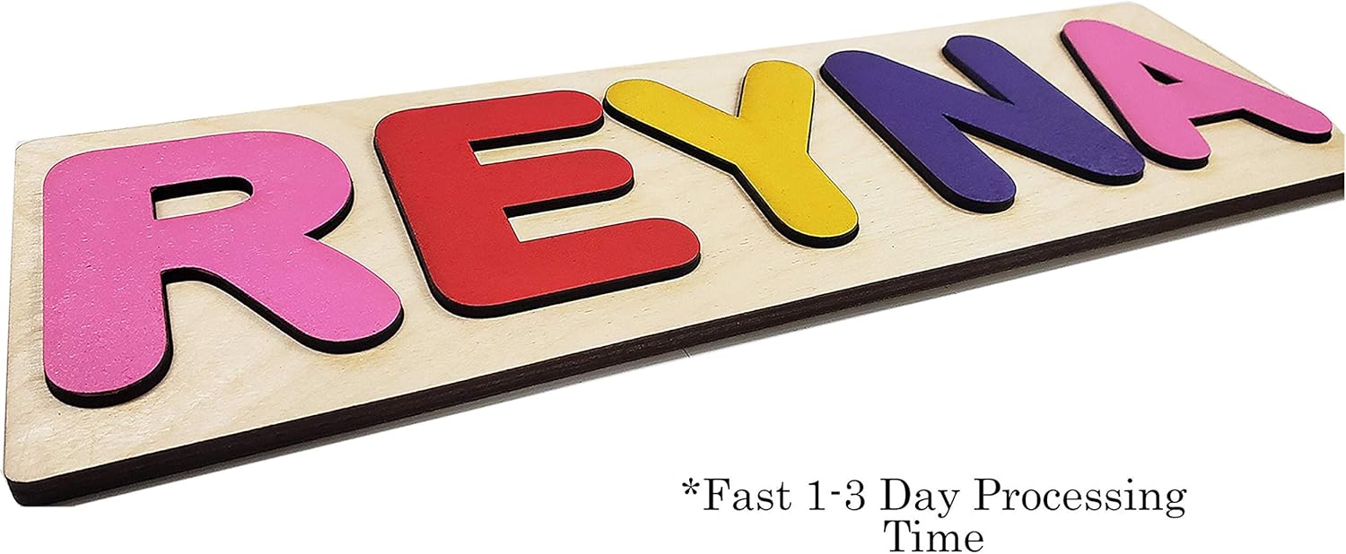 Fasciino Handmade Wooden Name Puzzle with Engraving 1
