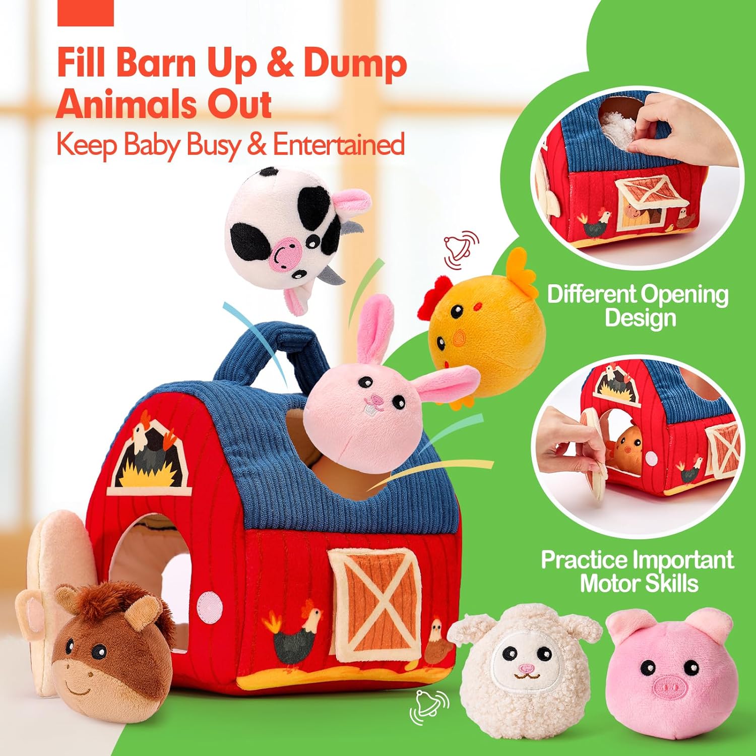 Hahaland Baby Toys 6-12 Months Farm Set