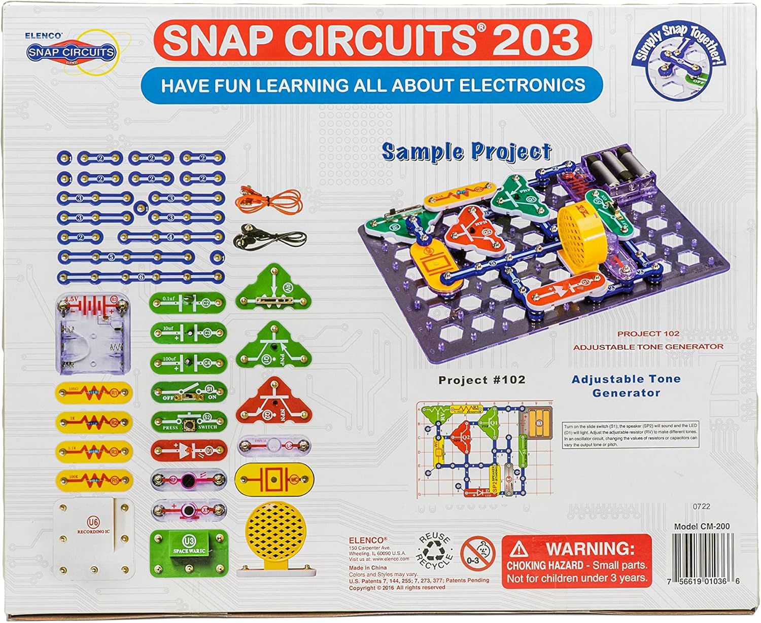 Snap Circuits 203 Electronics Kit 200 STEM Projects