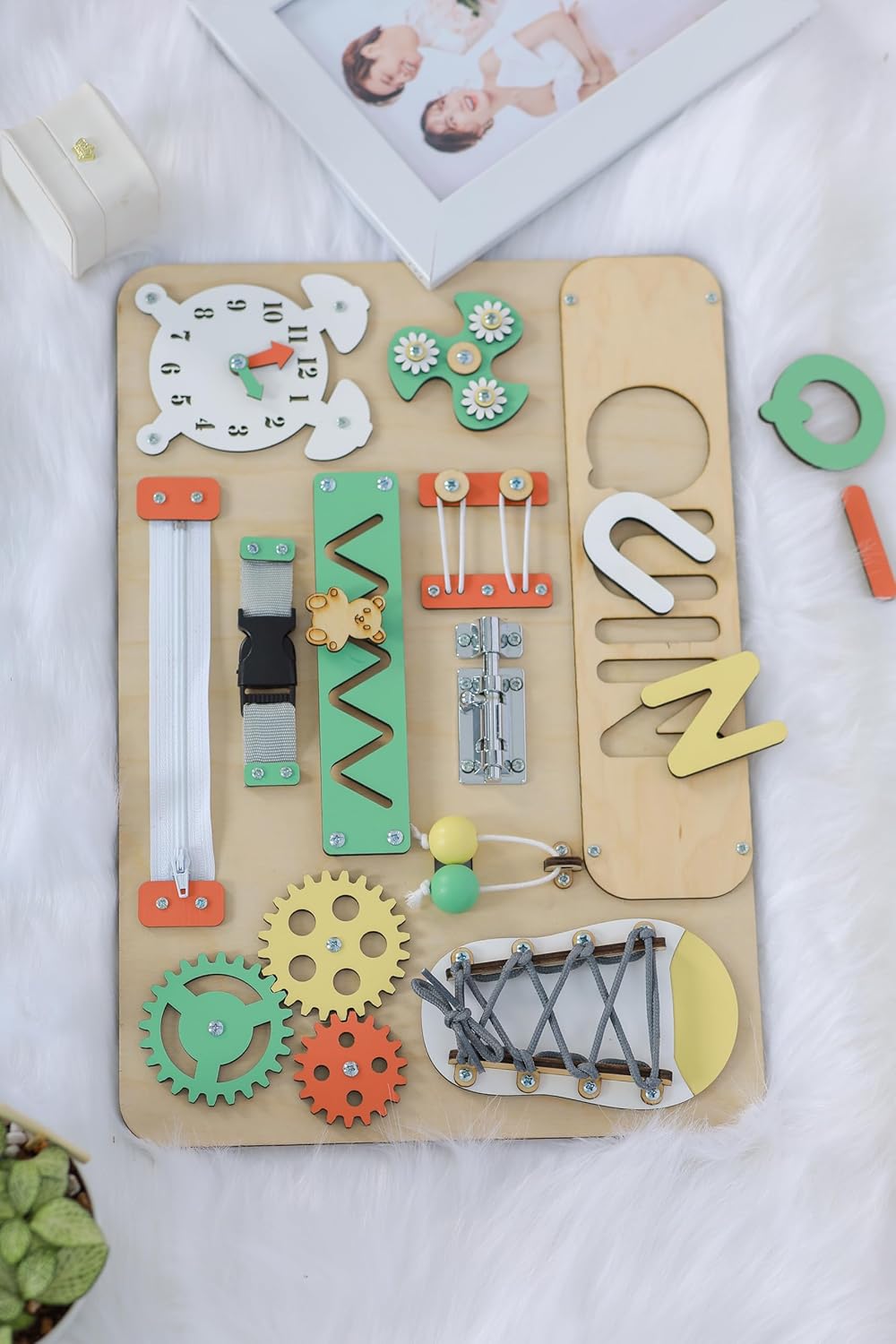 Custom Name Puzzle for Toddlers Wooden Busy Board
