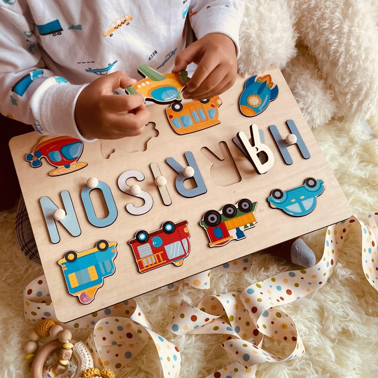 Personalized Name Puzzle with Custom Blessing for Toddlers