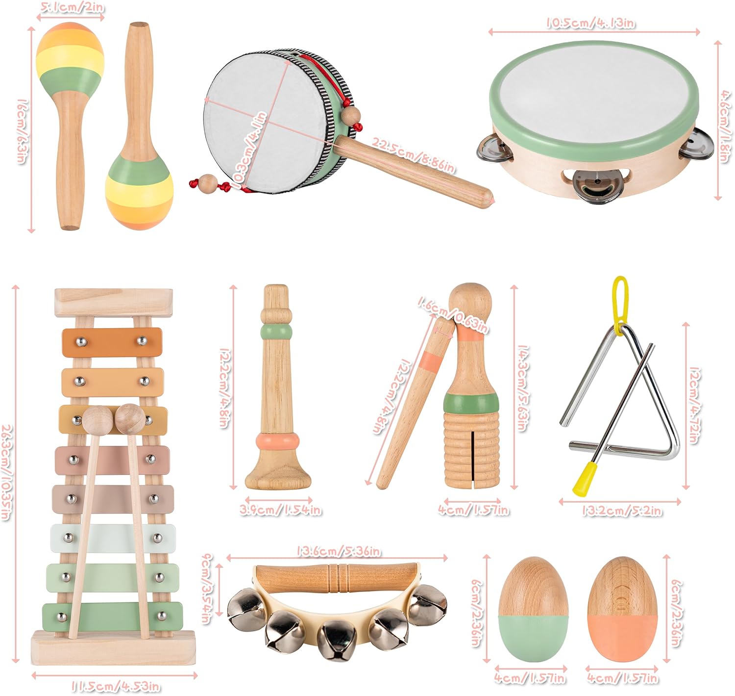 VINJOE Musical Instrument Set for Toddlers 1-3