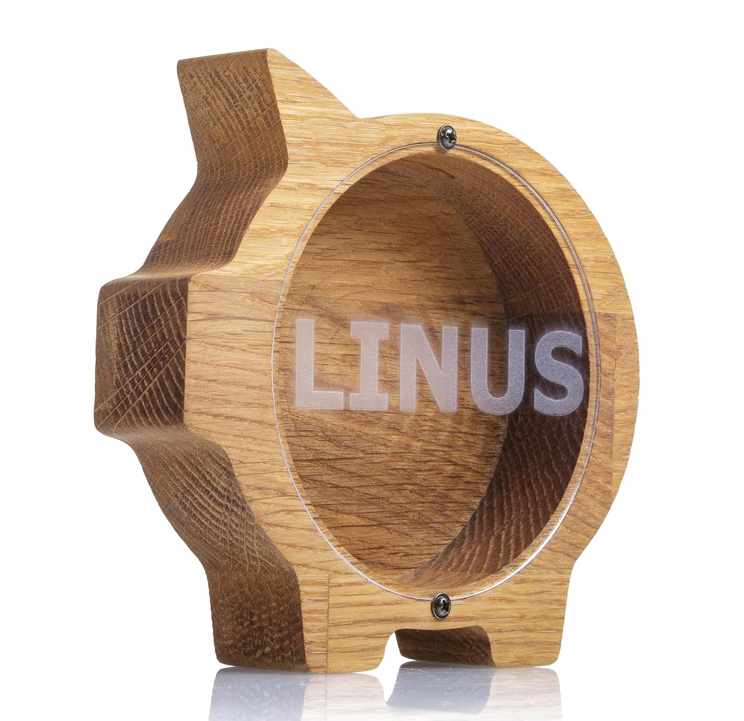 Oak Wood Coin Bank for Kids - Personalized Saving Box
