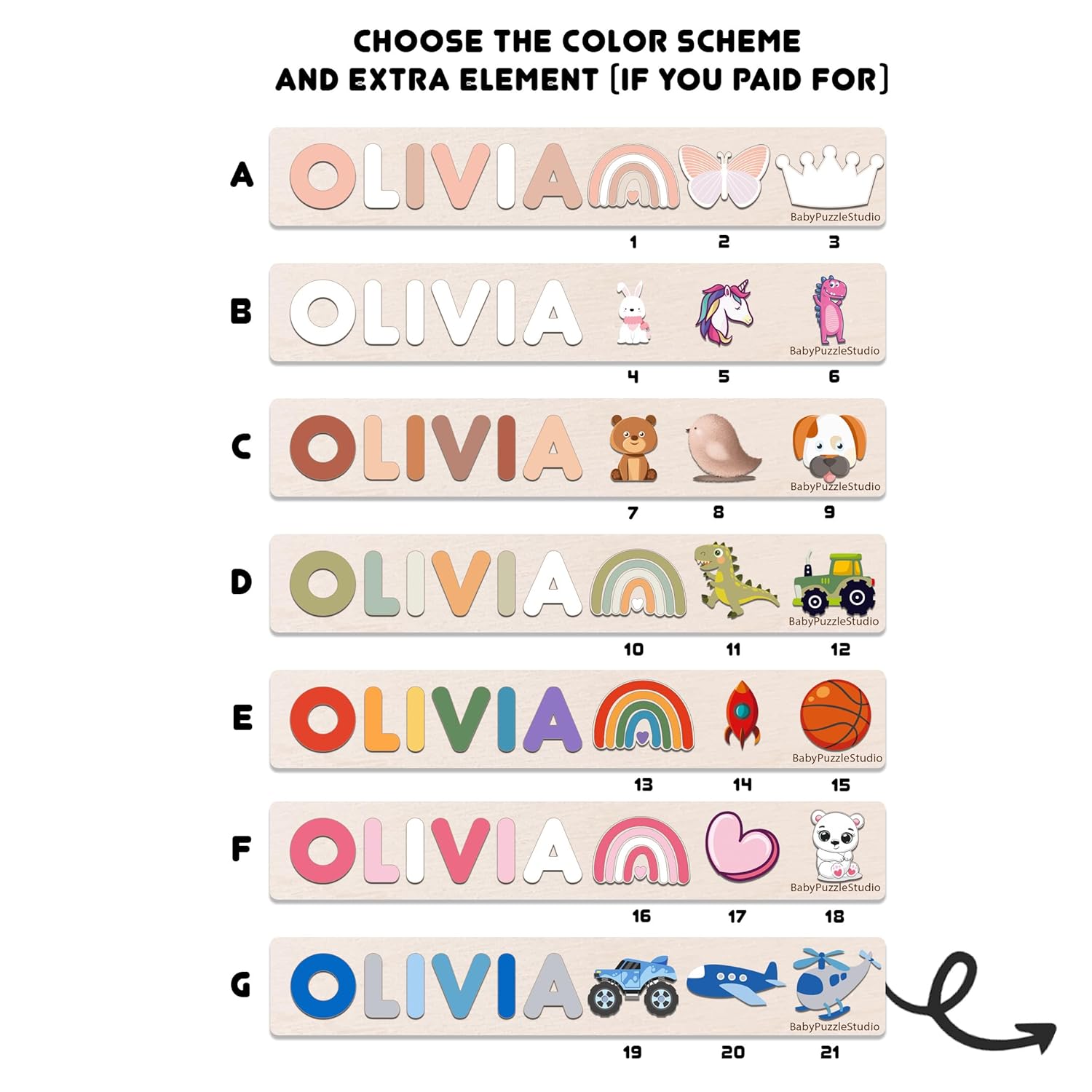 Custom Name Puzzle Wooden Nursery Sign Toddler Gift