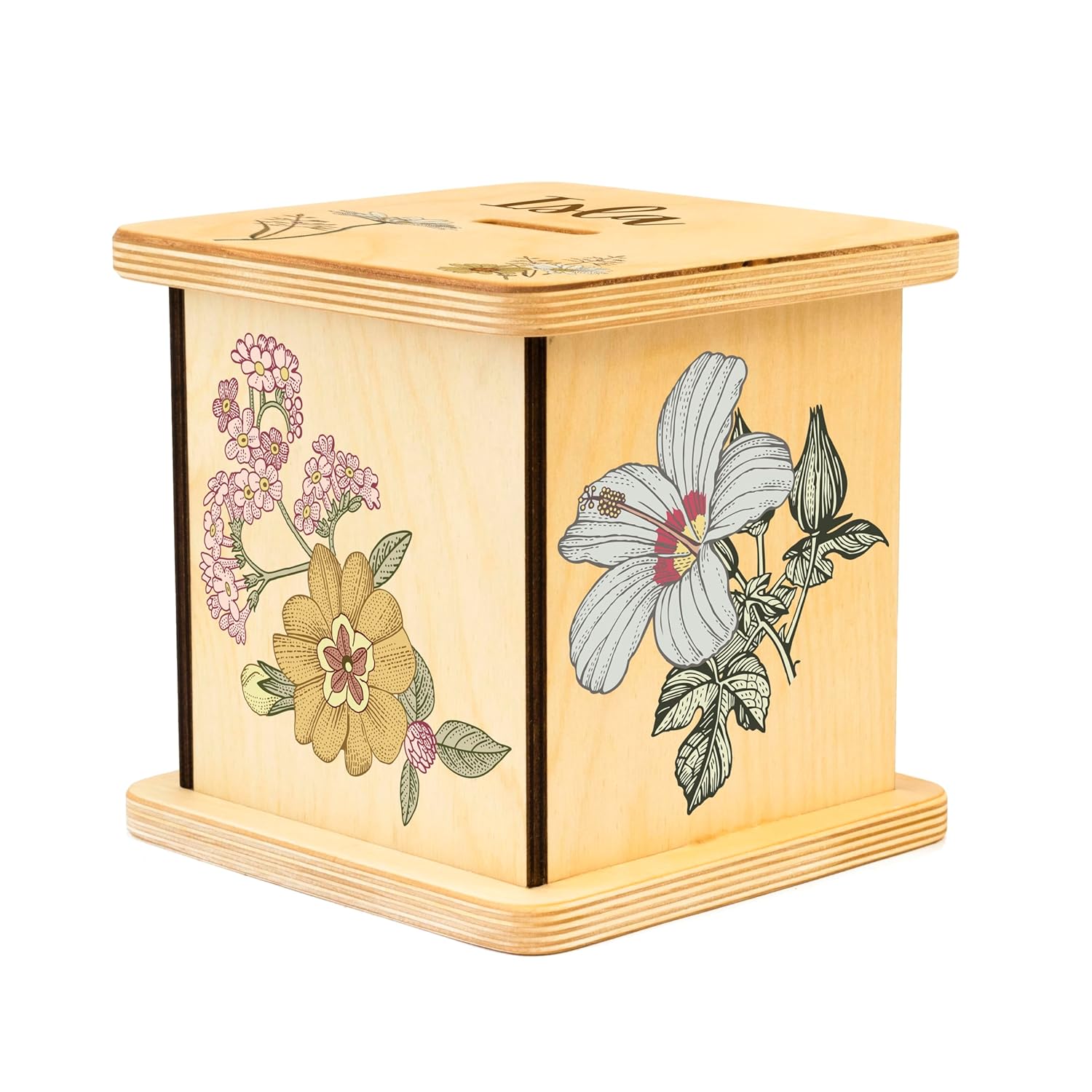 BloomOwl Wooden Piggy Bank Personalized for Kids and Adults
