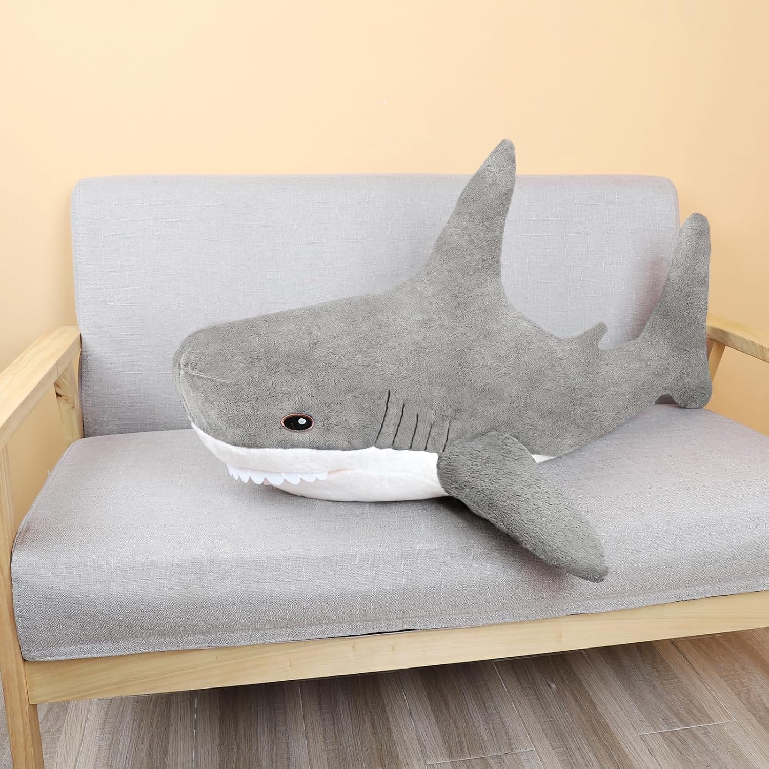 MUPI 17 Inch Shark Plush Toy - Grey
