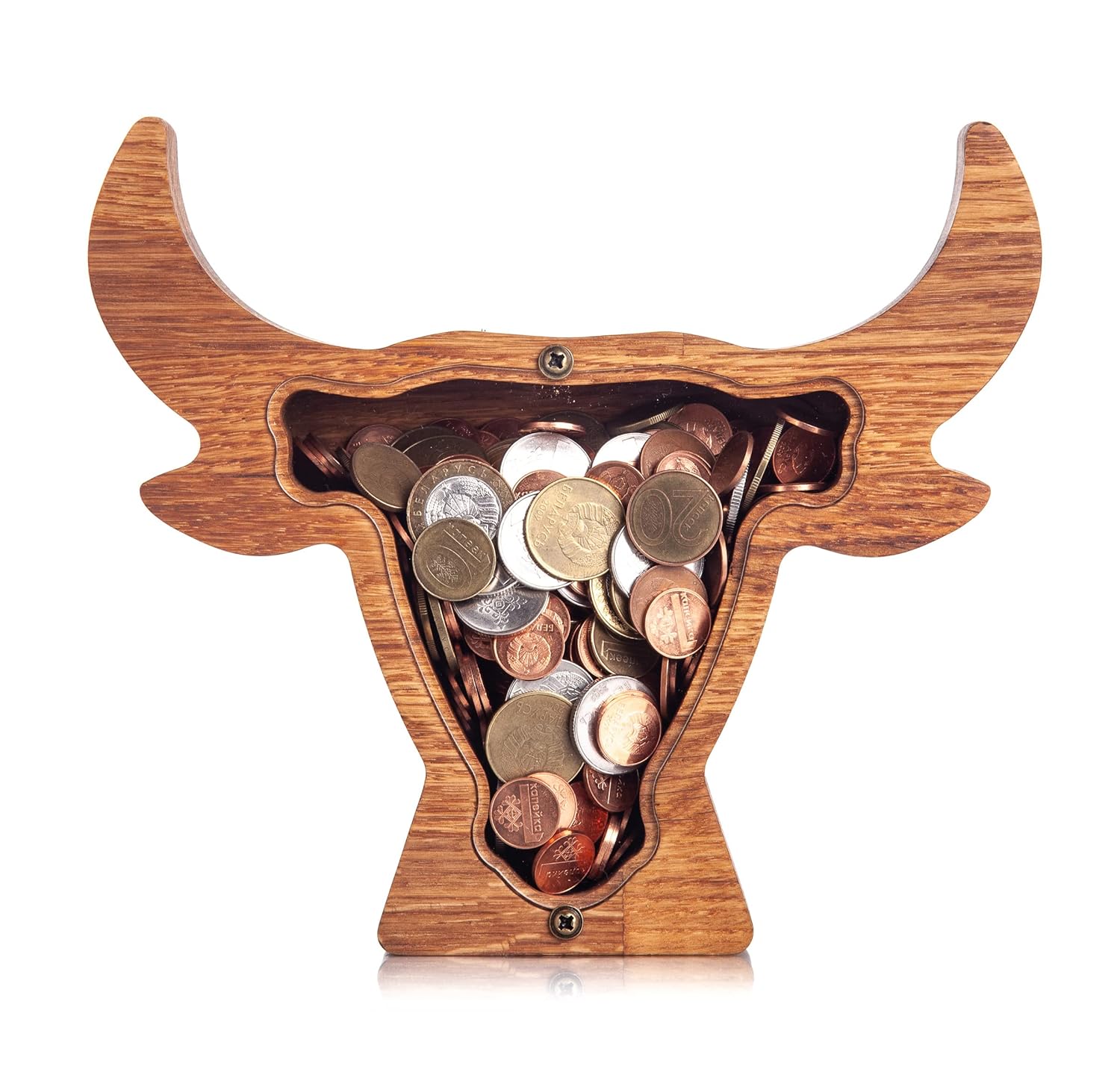 Bull Wooden Piggy Bank Montessori Waldorf Toy 2 Sizes