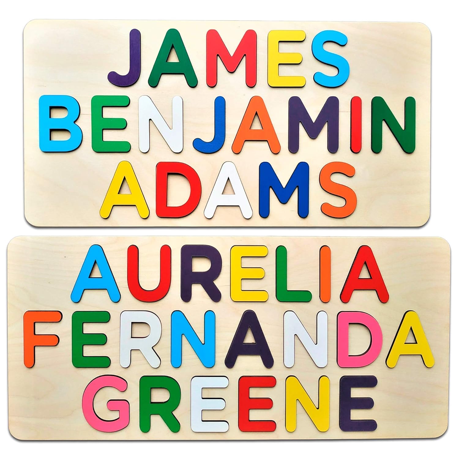 Wooden Three-Name Puzzle for Kids Personalized