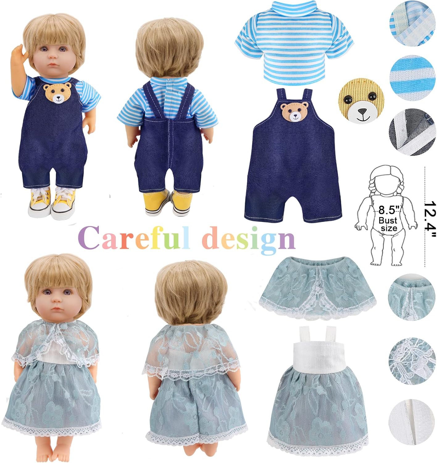 Digabi Girl Doll 12 Sets Outfits Accessories