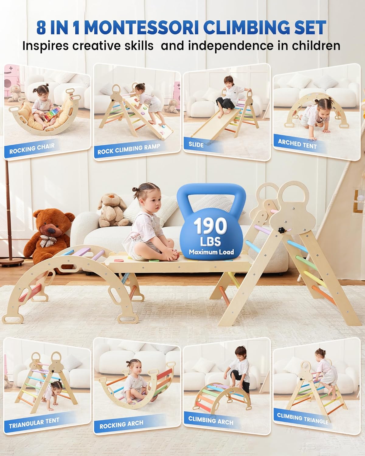 Saryocy Pikler Triangle Set for Kids 1-6