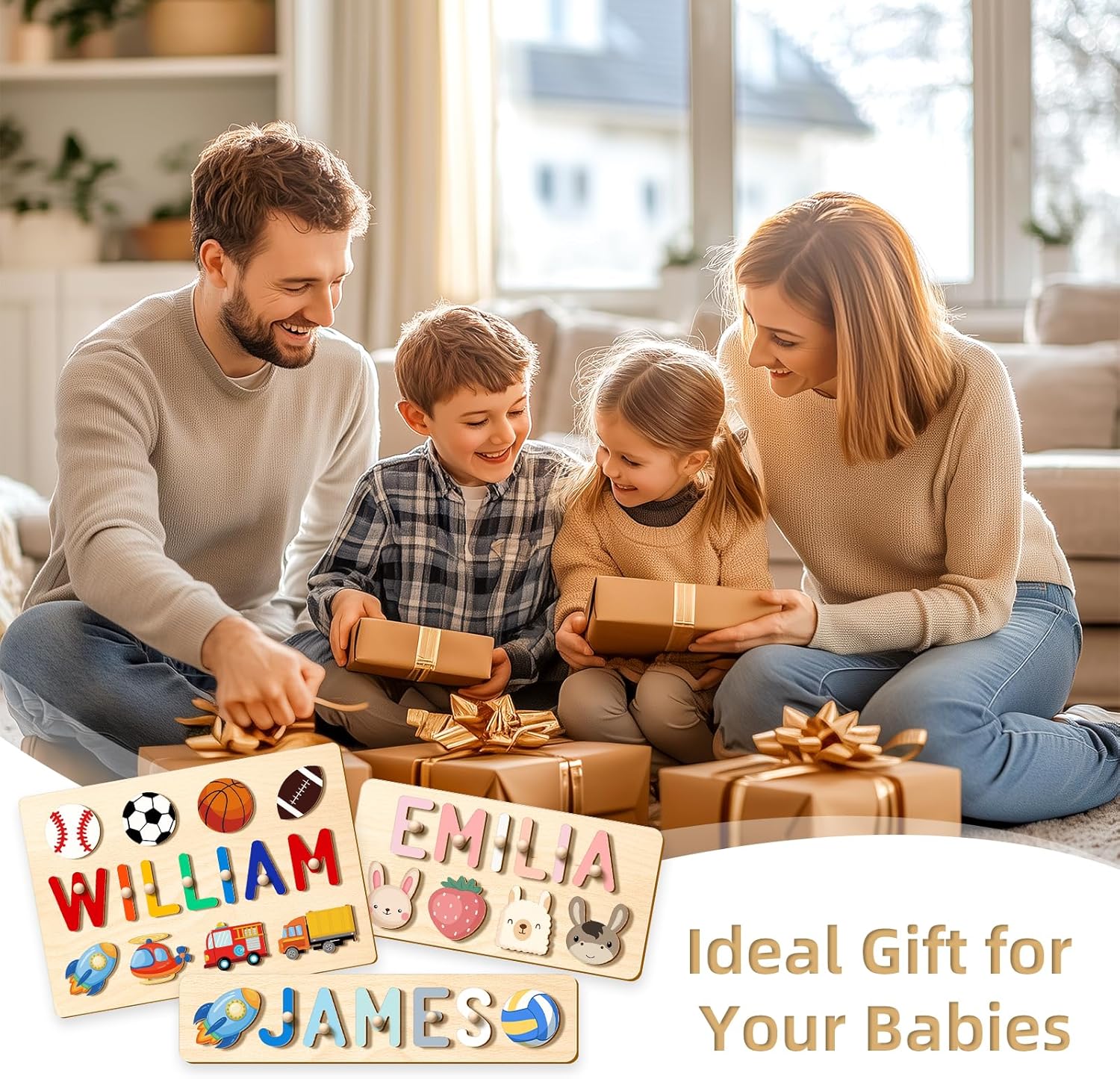 Customizedbee Personalized Wooden Name Puzzle for Toddlers 1