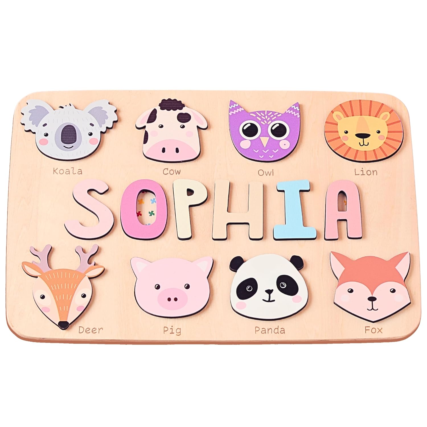 Personalized Name Puzzle for Toddlers - Custom Animal Design