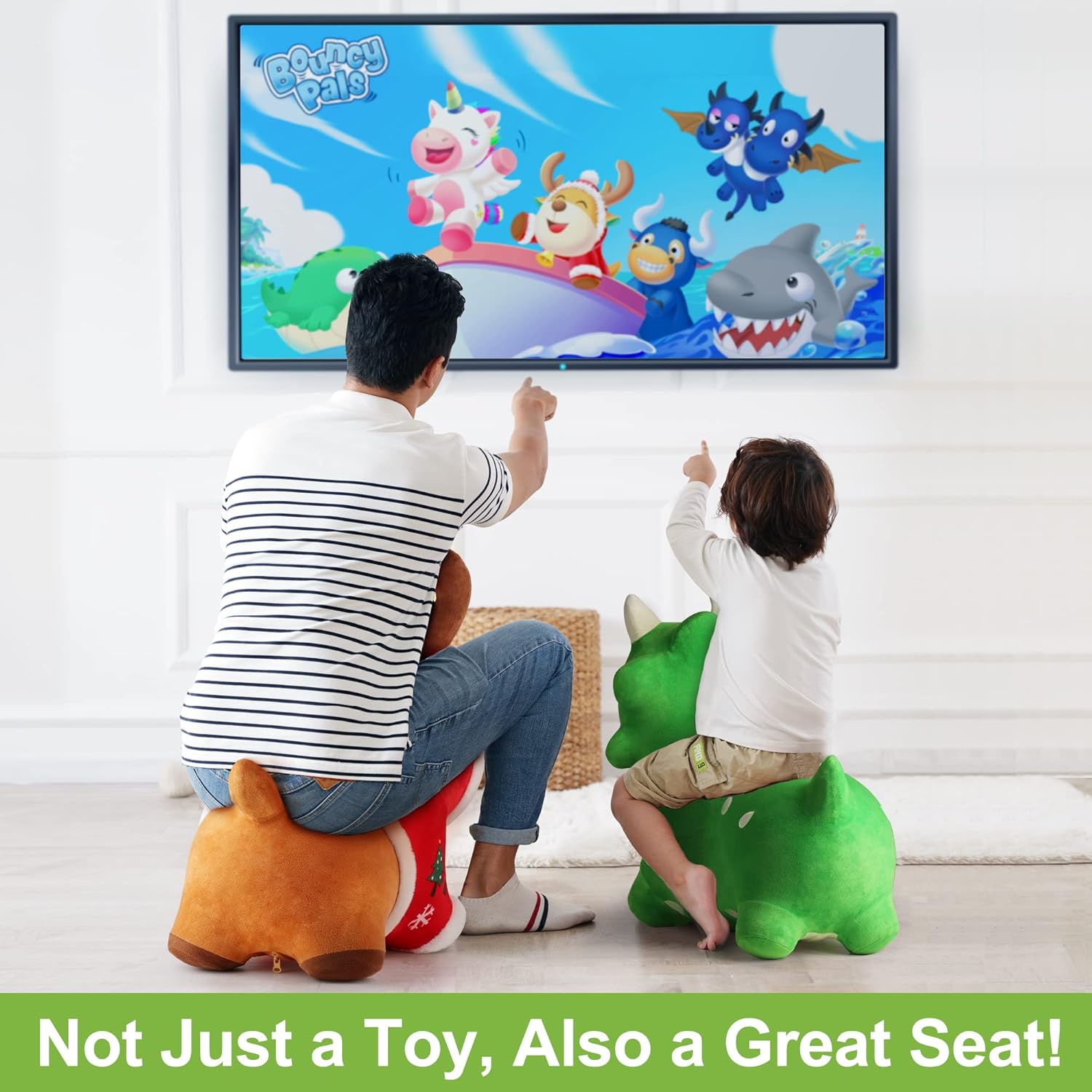 iPlay iLearn Bouncy Dinosaur Hopper Toy for Kids