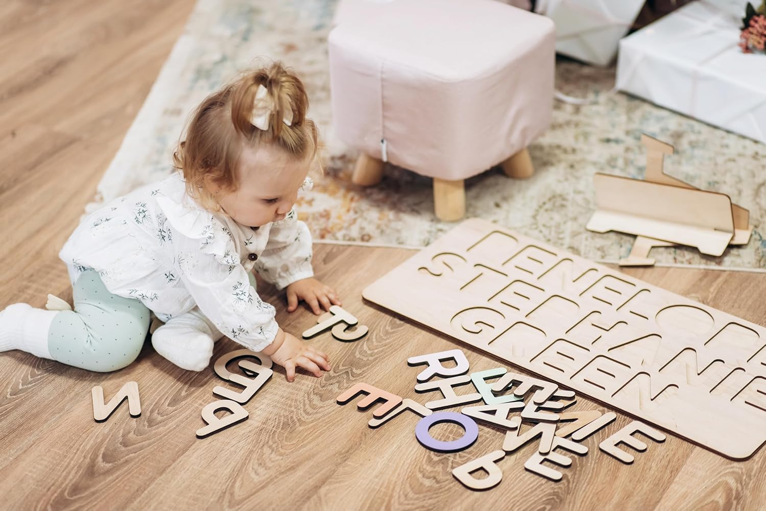 Wooden Three-Name Puzzle for Kids Personalized