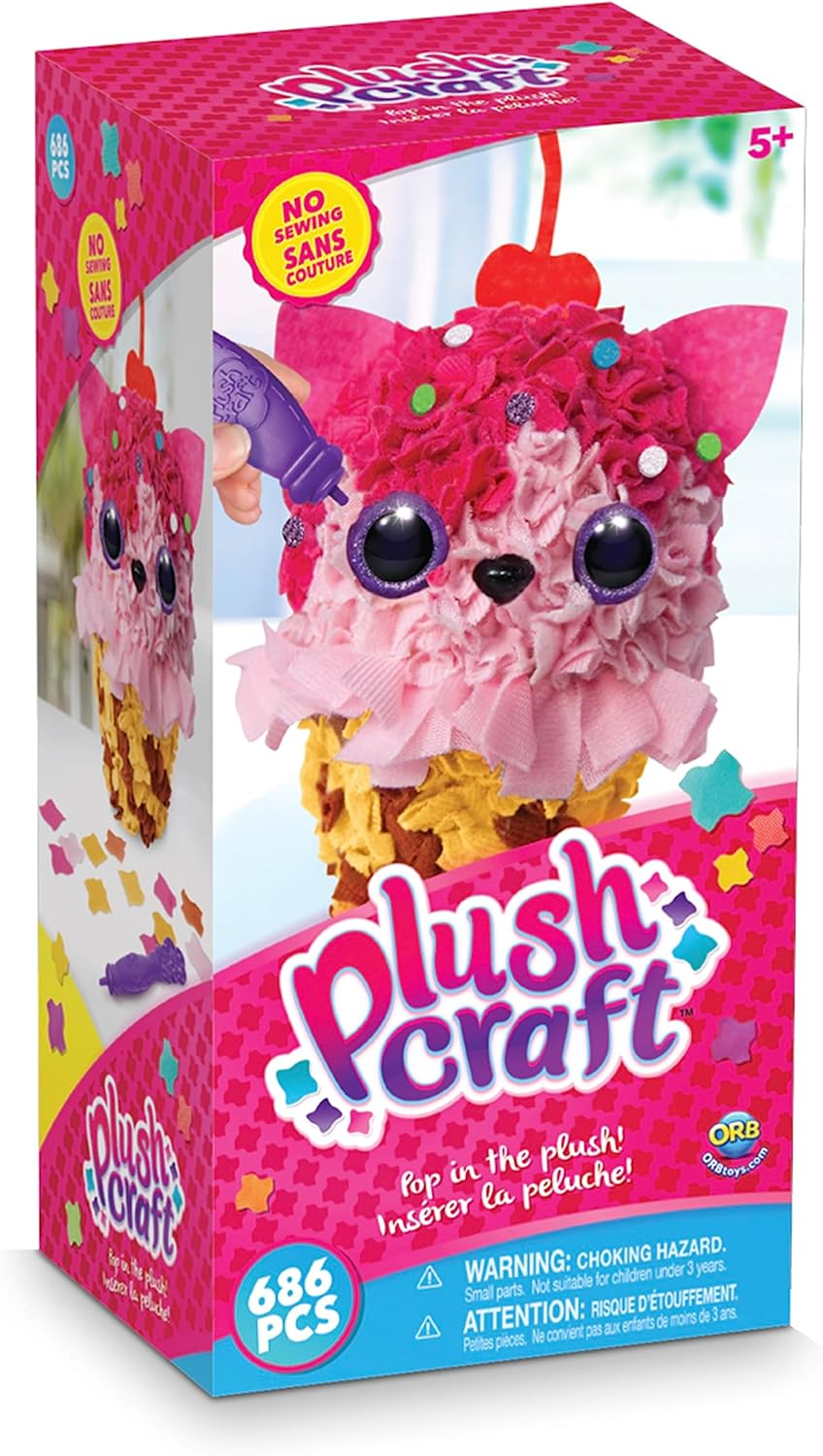 Orb Factory 3D Ice Cream Cat Plush Craft Kit