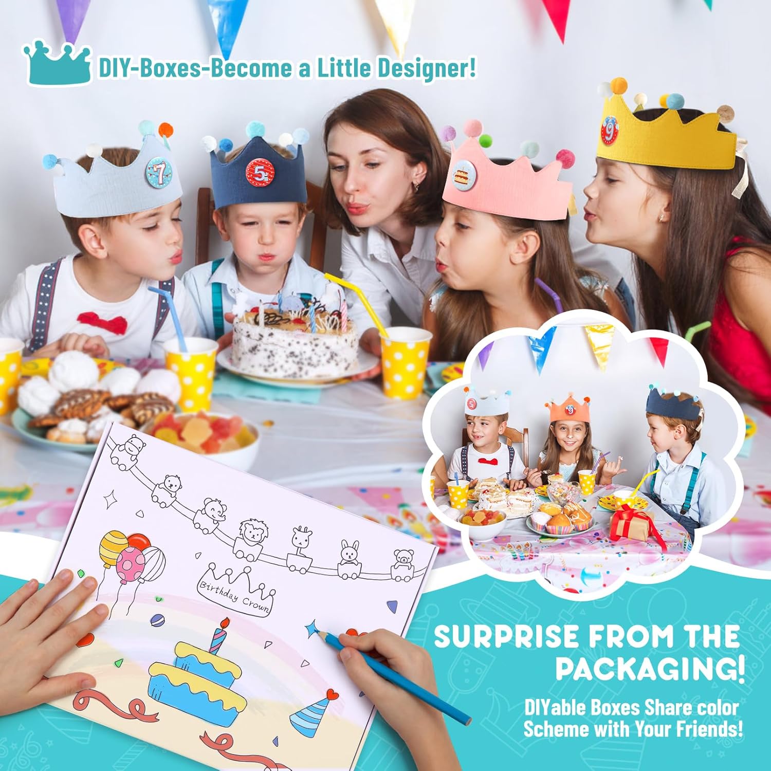 Ulibanner Reusable Birthday Crown with Numbers