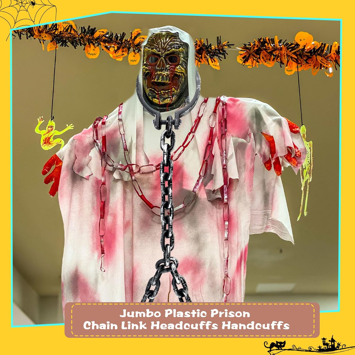 Plukeen 3 Pcs Jumbo Plastic Chain Costume Prop