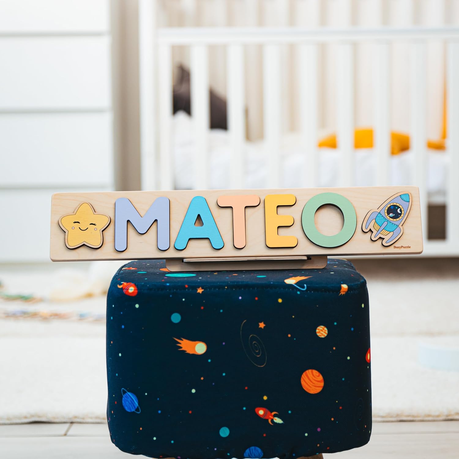 BusyPuzzle Personalized Wooden Name Puzzle