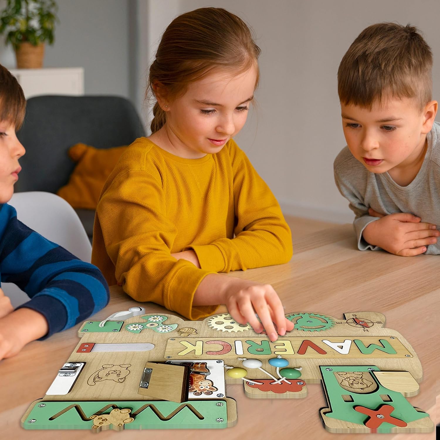 Customized Name Puzzle for Toddlers Montessori Wooden Busy Board