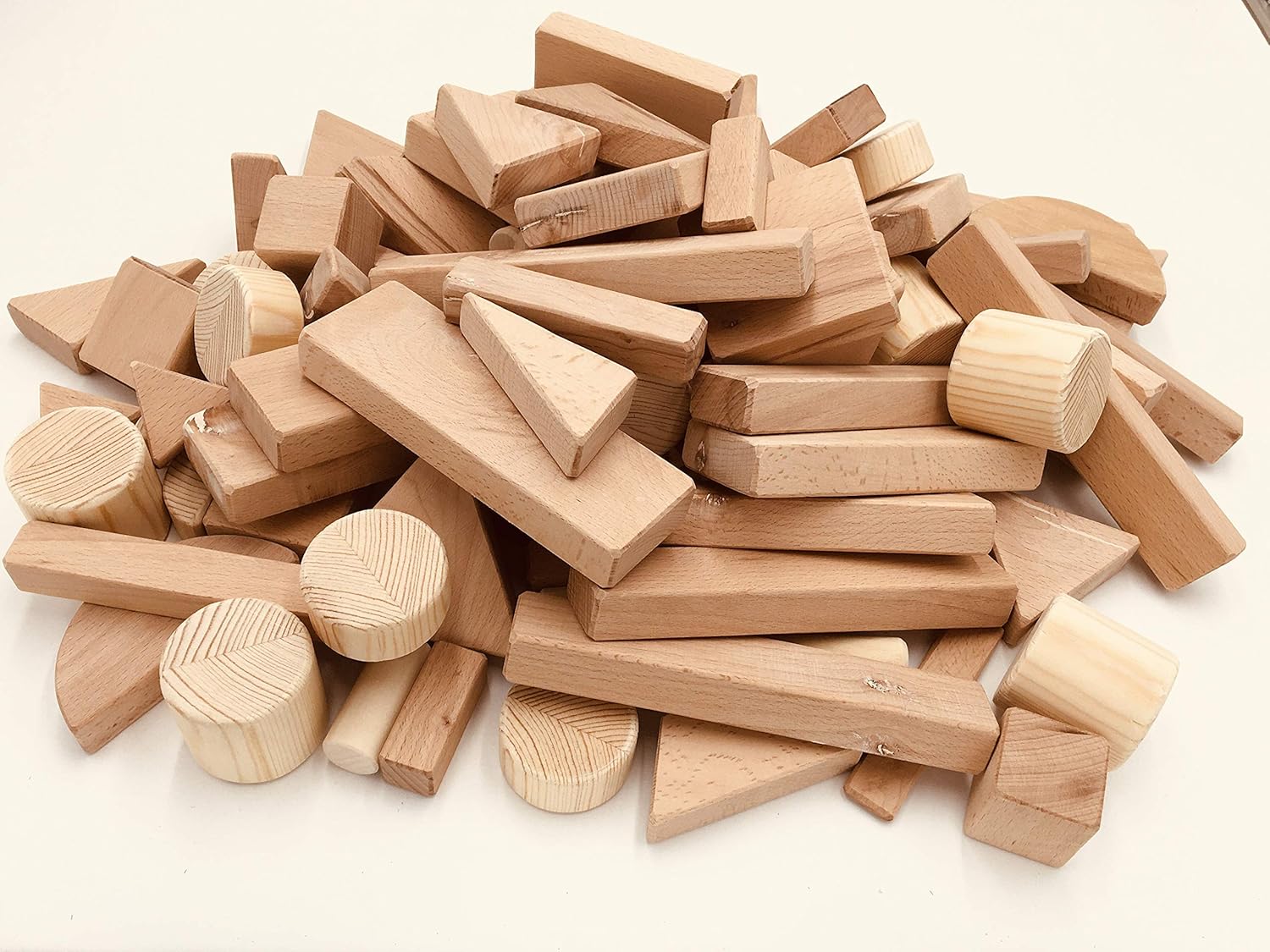 Handmade Wooden Toy Building Blocks Set of 100