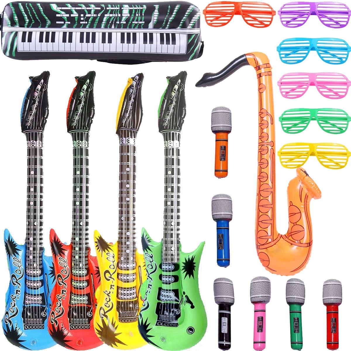 OuMuaMua Rock Star Inflatable Party Set 18 Pieces