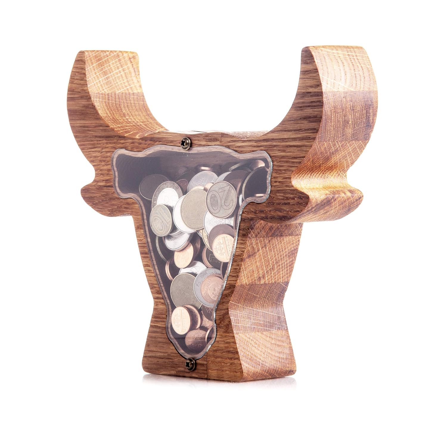 Bull Wooden Piggy Bank Montessori Waldorf Toy 2 Sizes