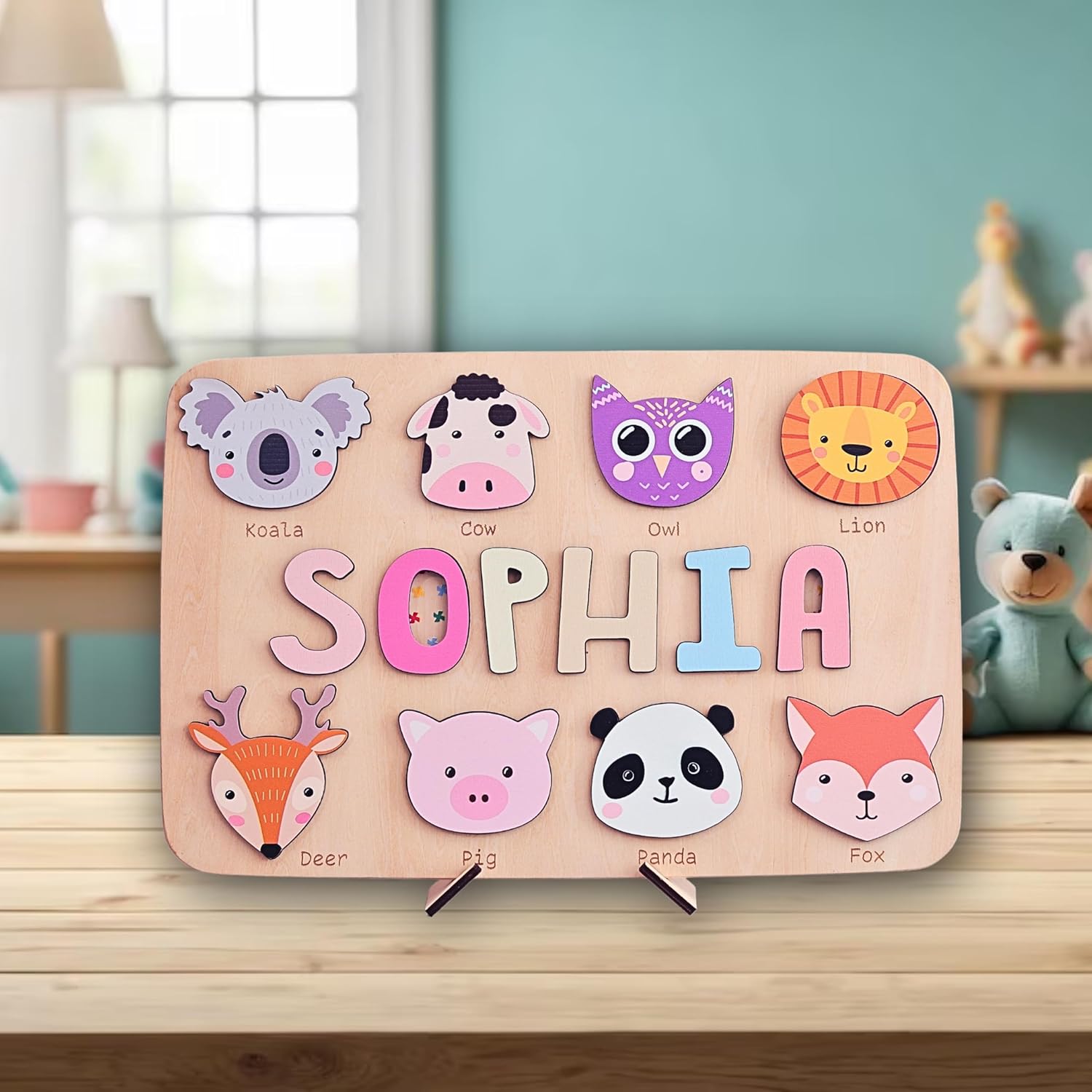 Personalized Name Puzzle for Toddlers - Custom Animal Design