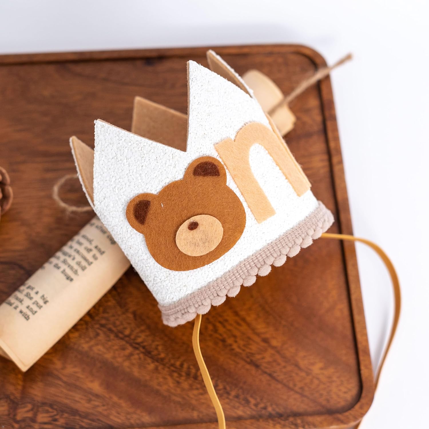 LINZYING Teddy Bear 1st Birthday Crown Hat