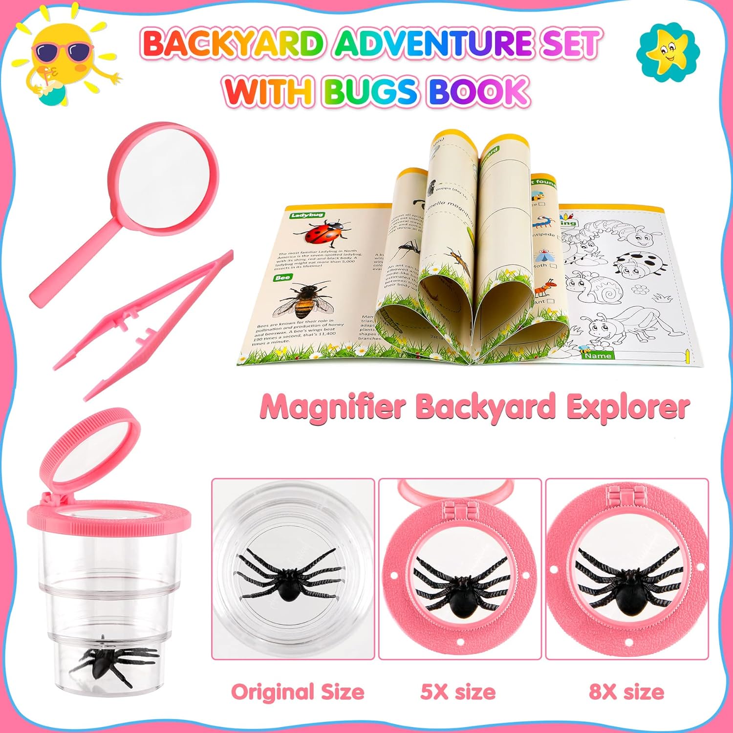 INNOCHEER Kids Nature Explorer Kit with Bugs Book