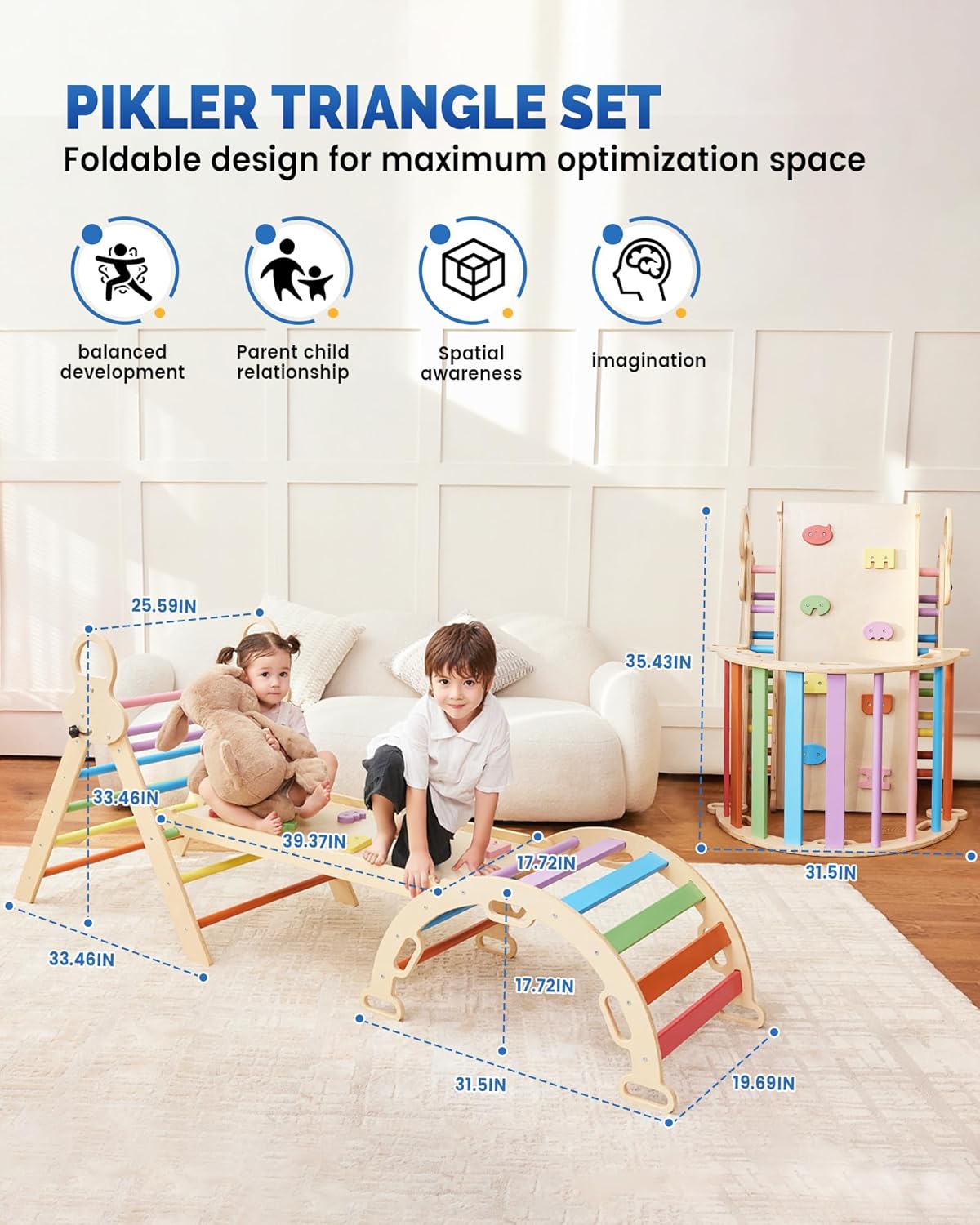Saryocy Pikler Triangle Set for Kids 1-6