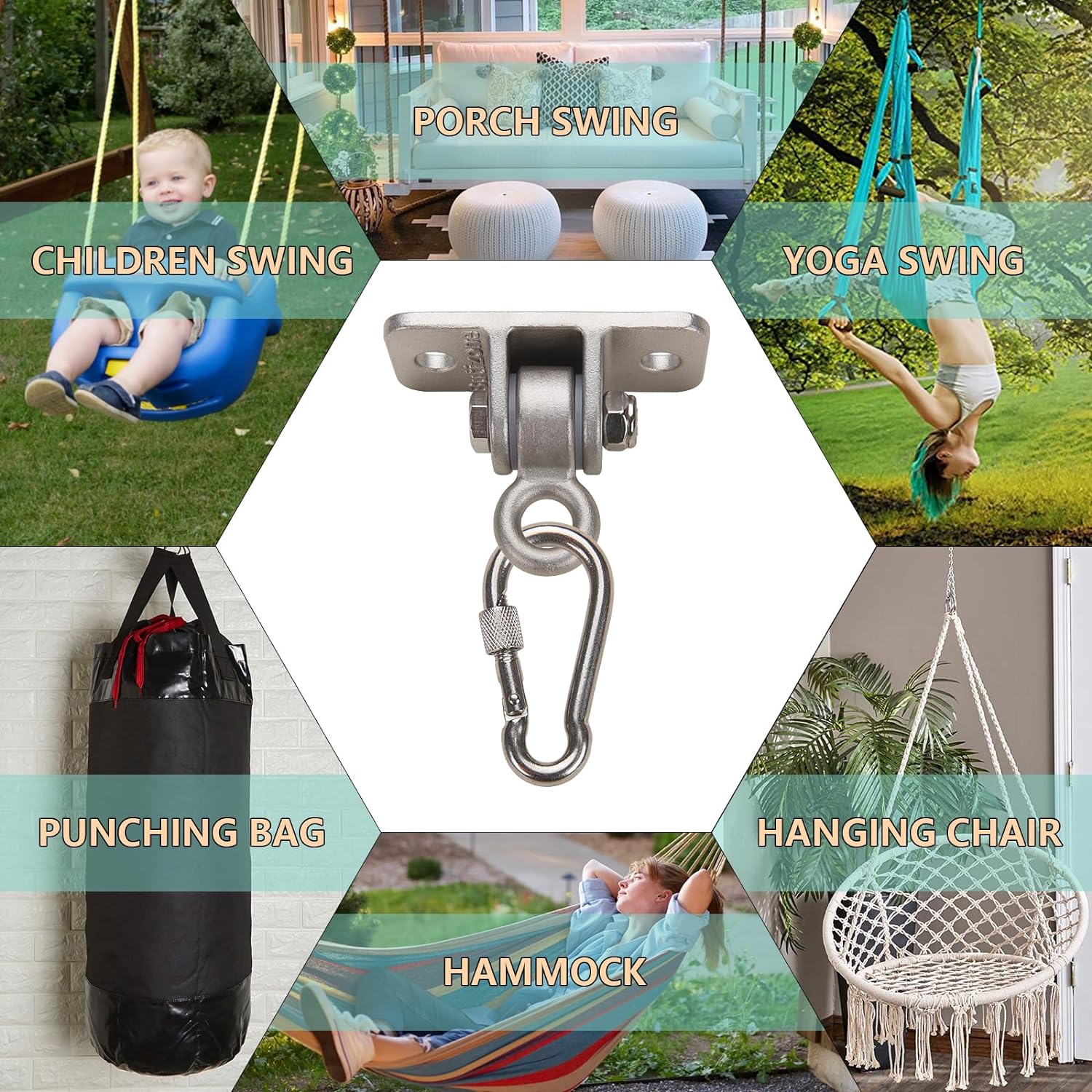 Butizone Heavy Duty Swing Hangers 304 Stainless Steel Set of 2 1