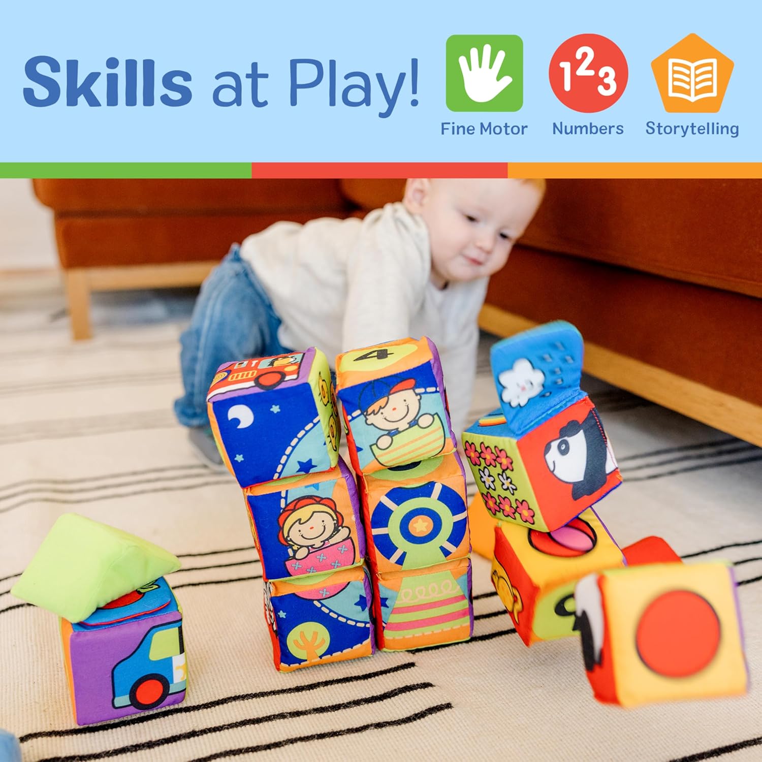 Melissa Doug Ks Kids Match and Build Soft Blocks Set