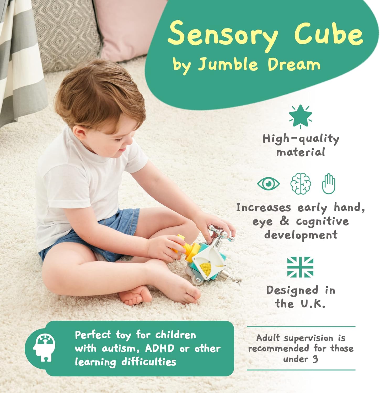 Jumble Dream Busy Cube Sensory Toy for Toddlers