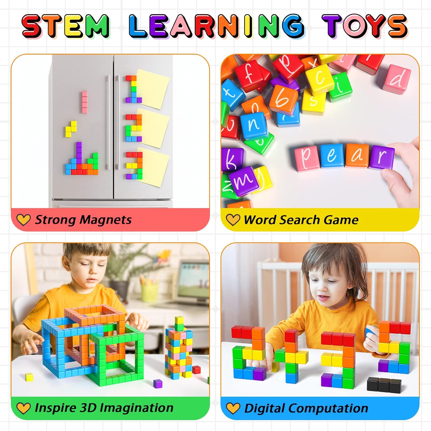 54PCS Magnetic Blocks for Kids Ages 3-5