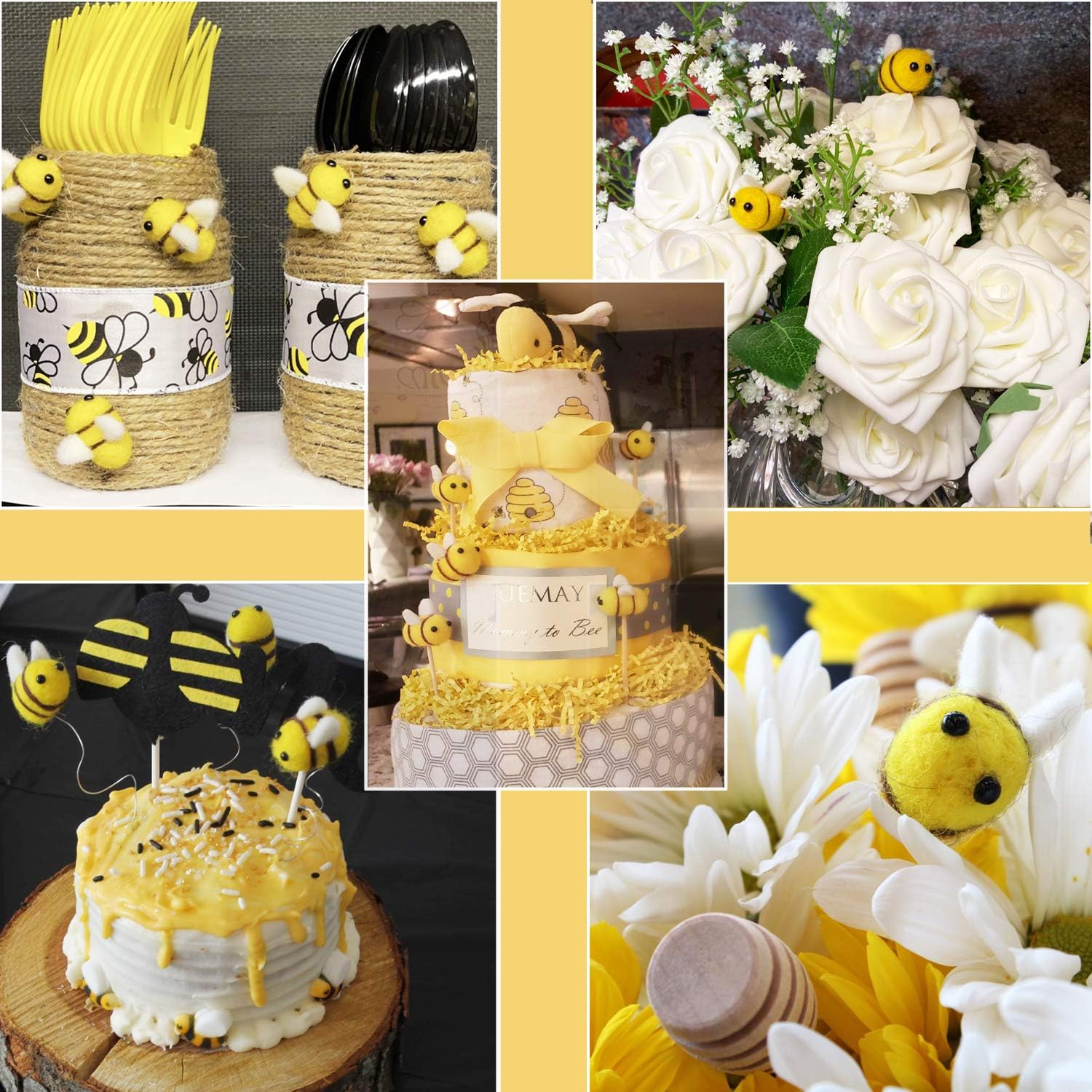 CINPIUK 12 Set Felt Bees for Crafts