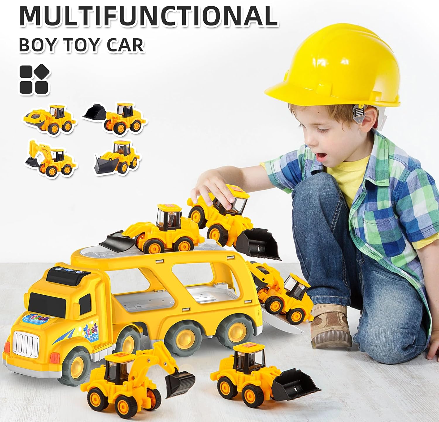 Veslier 5 in 1 Construction Truck Toy for Kids 1-6 Years