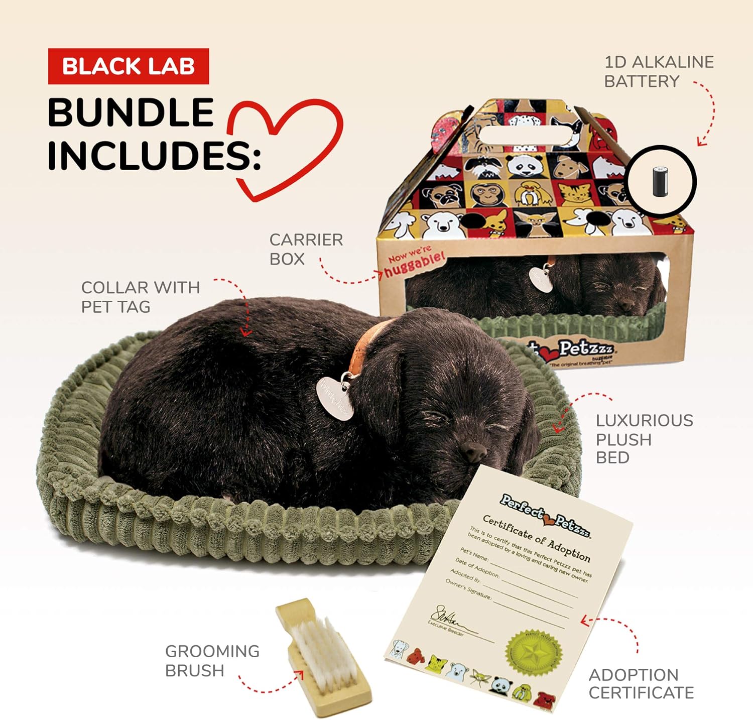 Perfect Petzzz - Realistic Black Lab Stuffed Pet Toy 1