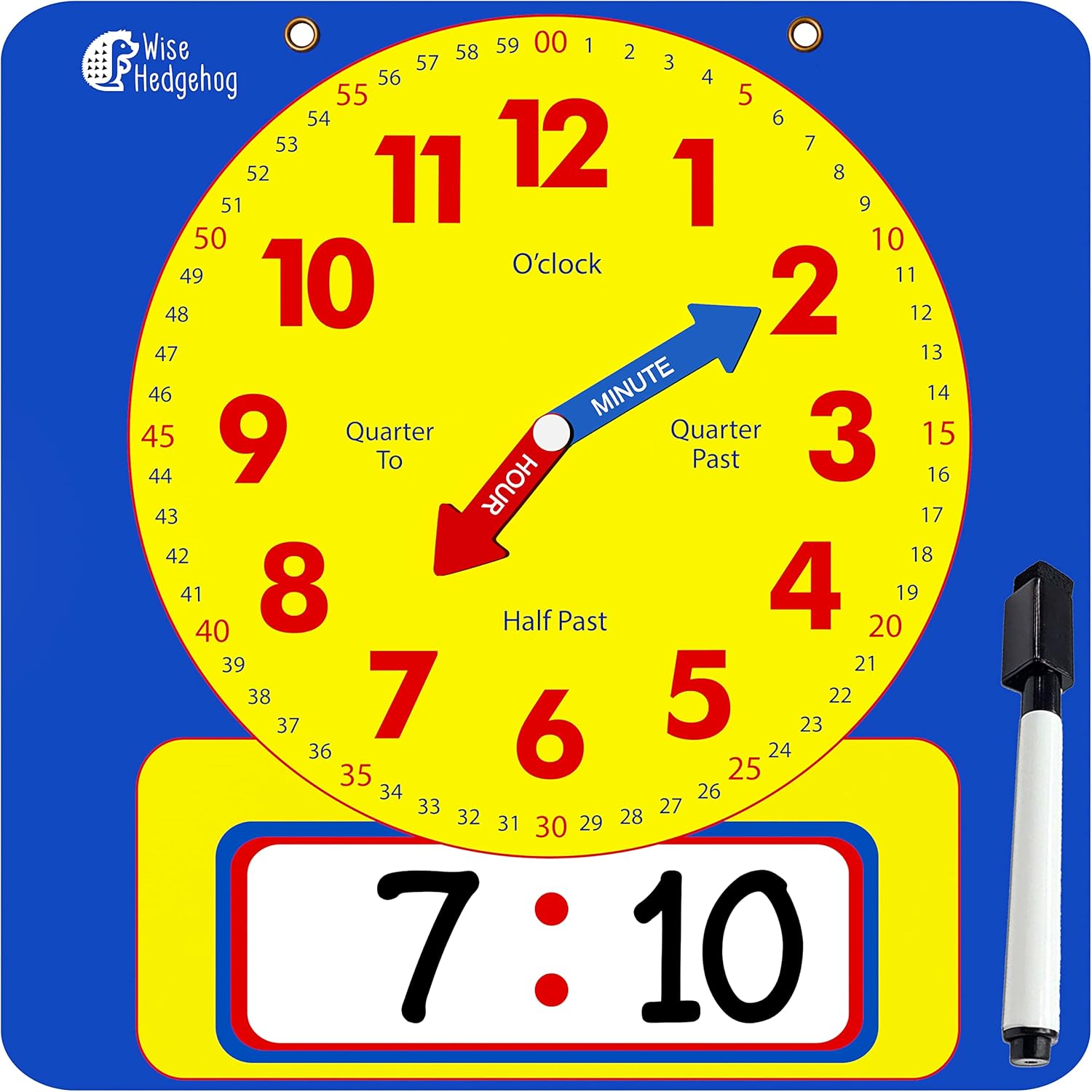 Large Magnetic Teaching Clock for Kids and Schools