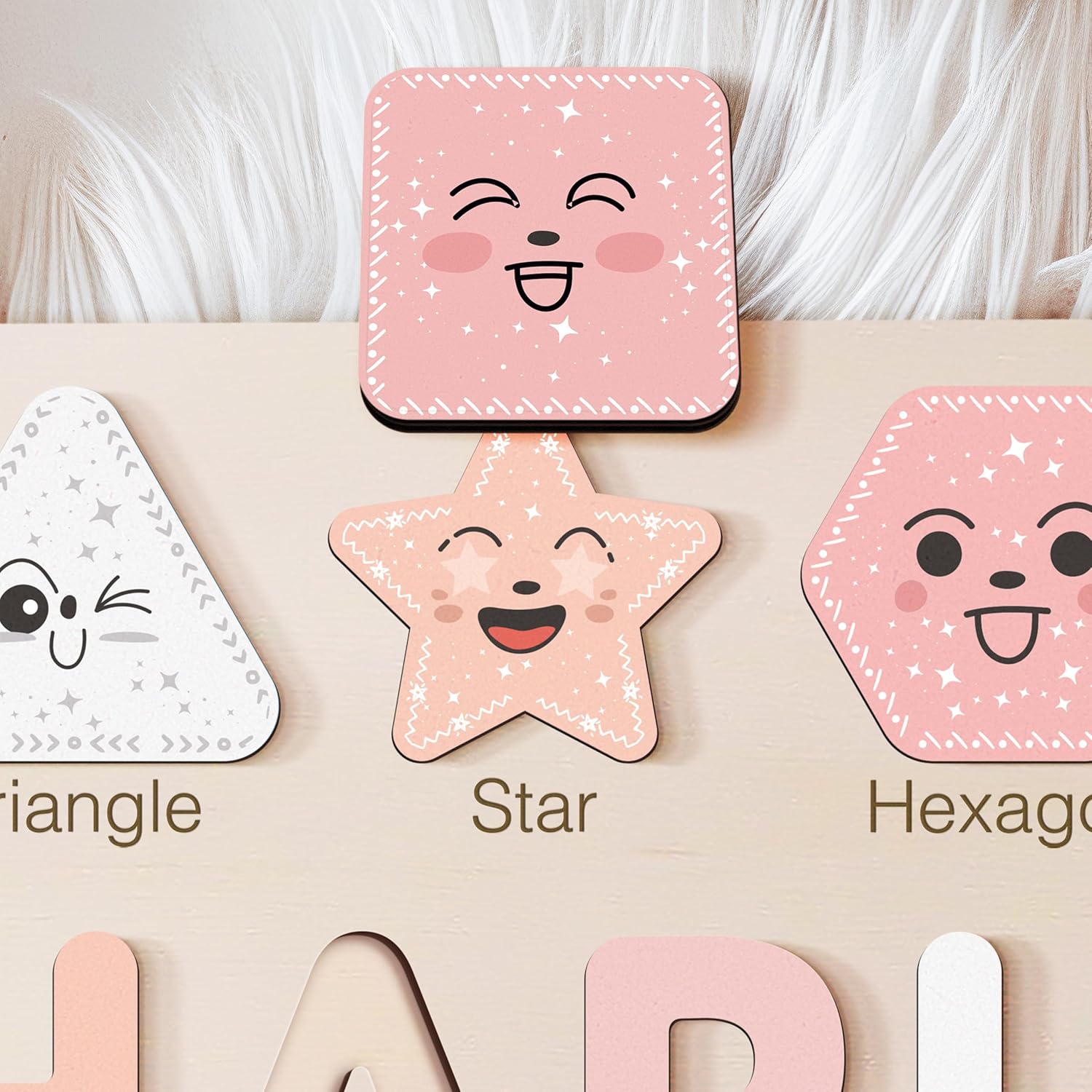 Personalized Wooden Name Puzzle for Kids Customizable with Numbers and Shapes