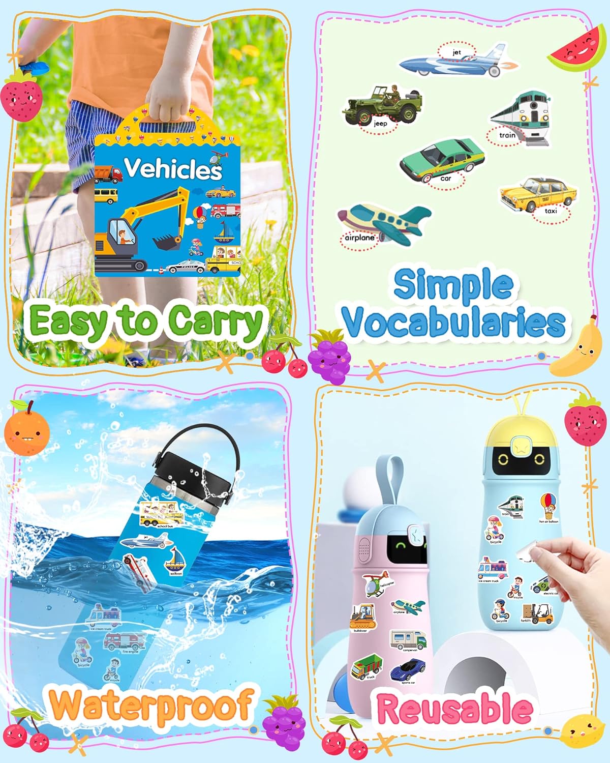 Benresive Reusable Sticker Book for Toddlers 2-4 Years