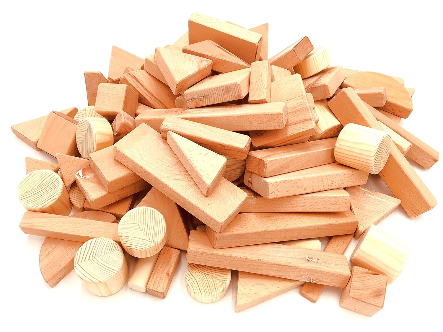 Wooden Building Blocks - 150 Pieces Handmade Set