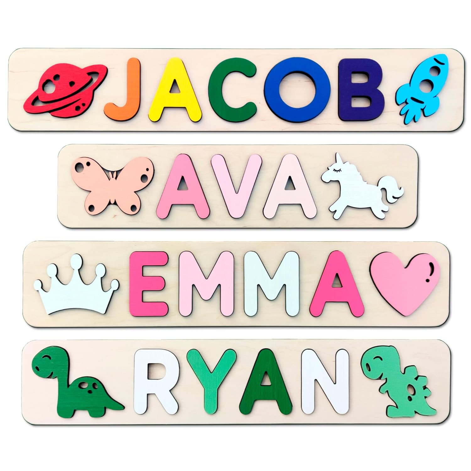 Custom Wooden Name Puzzle for Baby 1st Birthday Gift