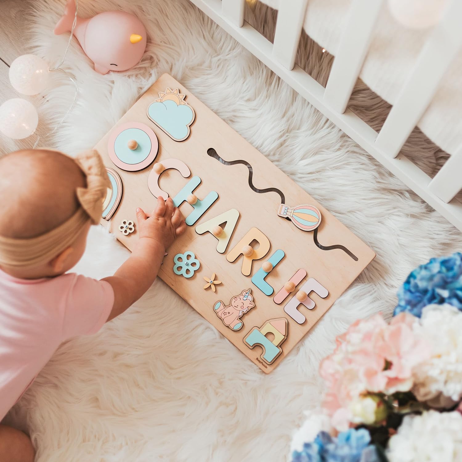 Busy Board For Toddler Girl Educational Wooden Toy