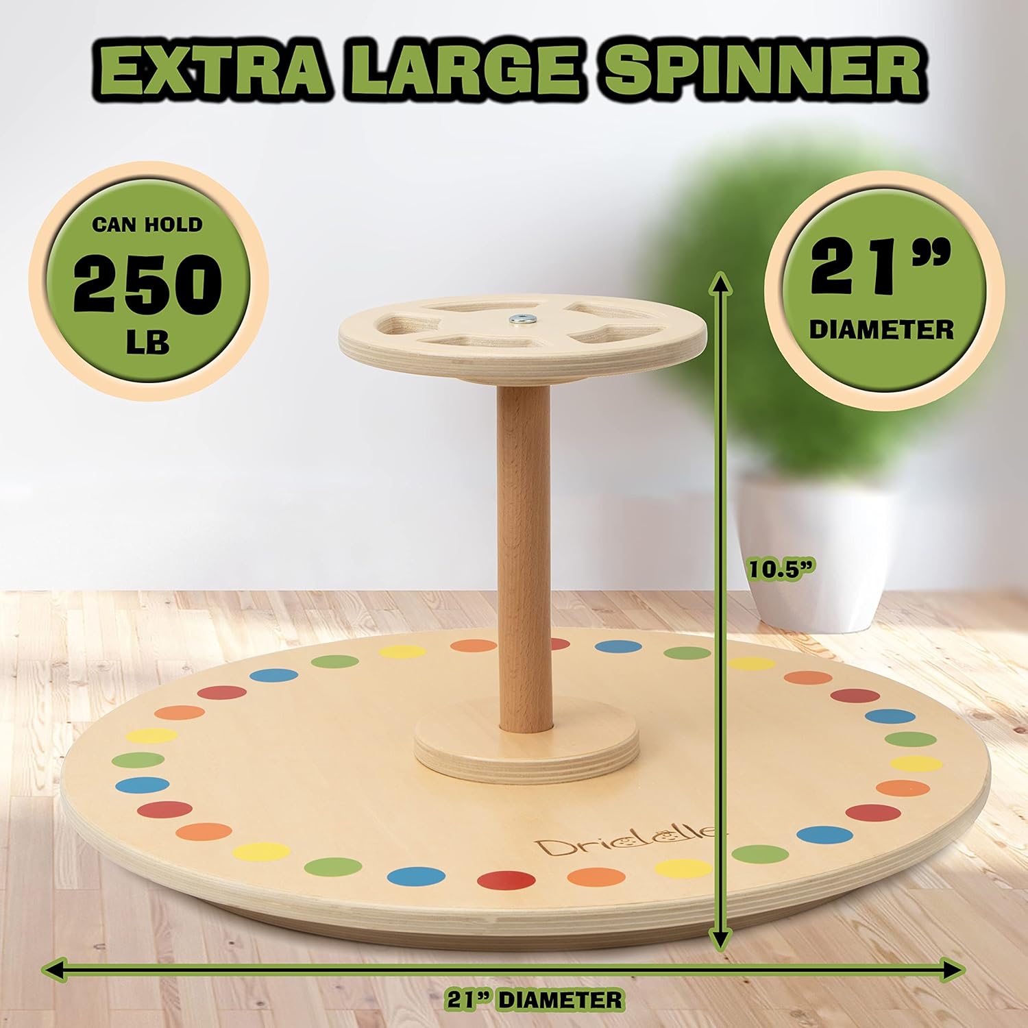Driddle Wooden Spinner Seat - Sit and Spin Toy for Toddlers Kids