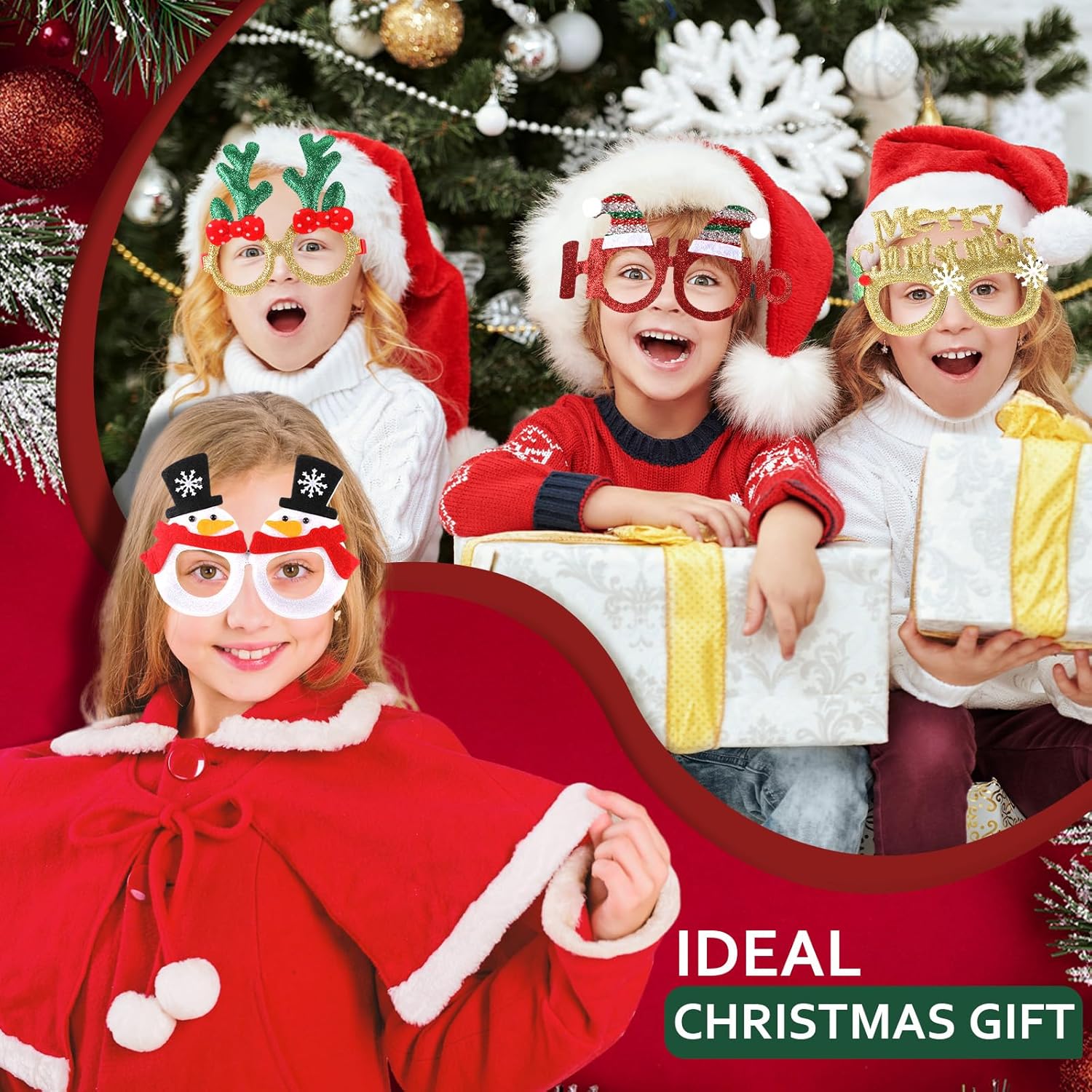 Kanayu 80 Pair Christmas Fun Glasses for Kids