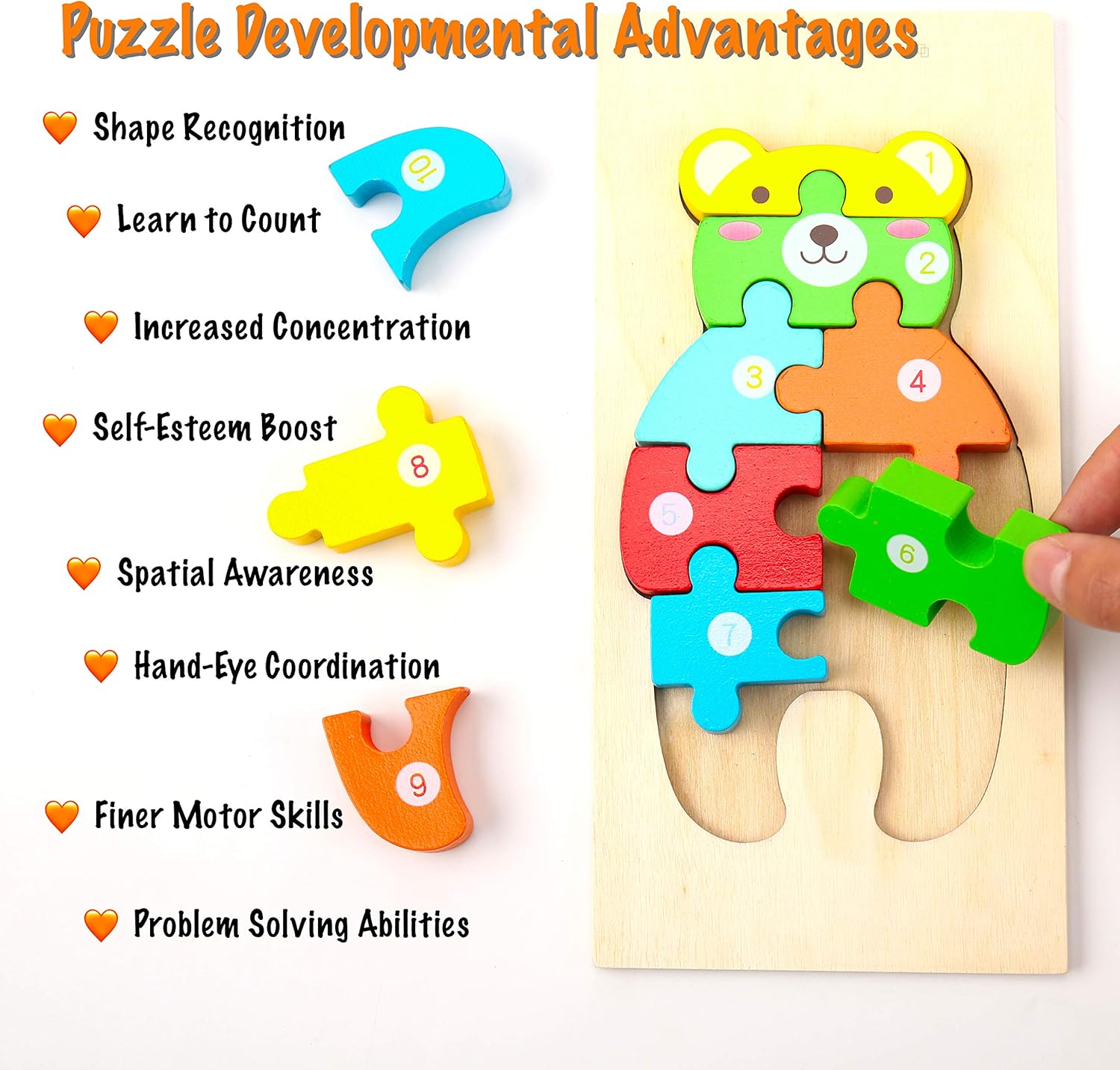 Montessori Mama Wooden Toddler Puzzles 2-4 Years Old