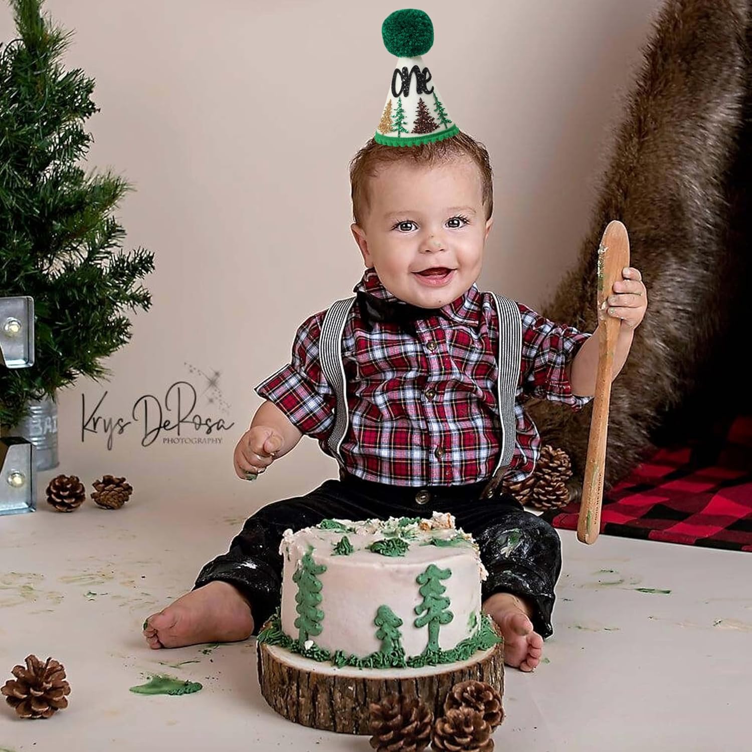 Happy Camper Woodland 1st Birthday Hat for Boys 1