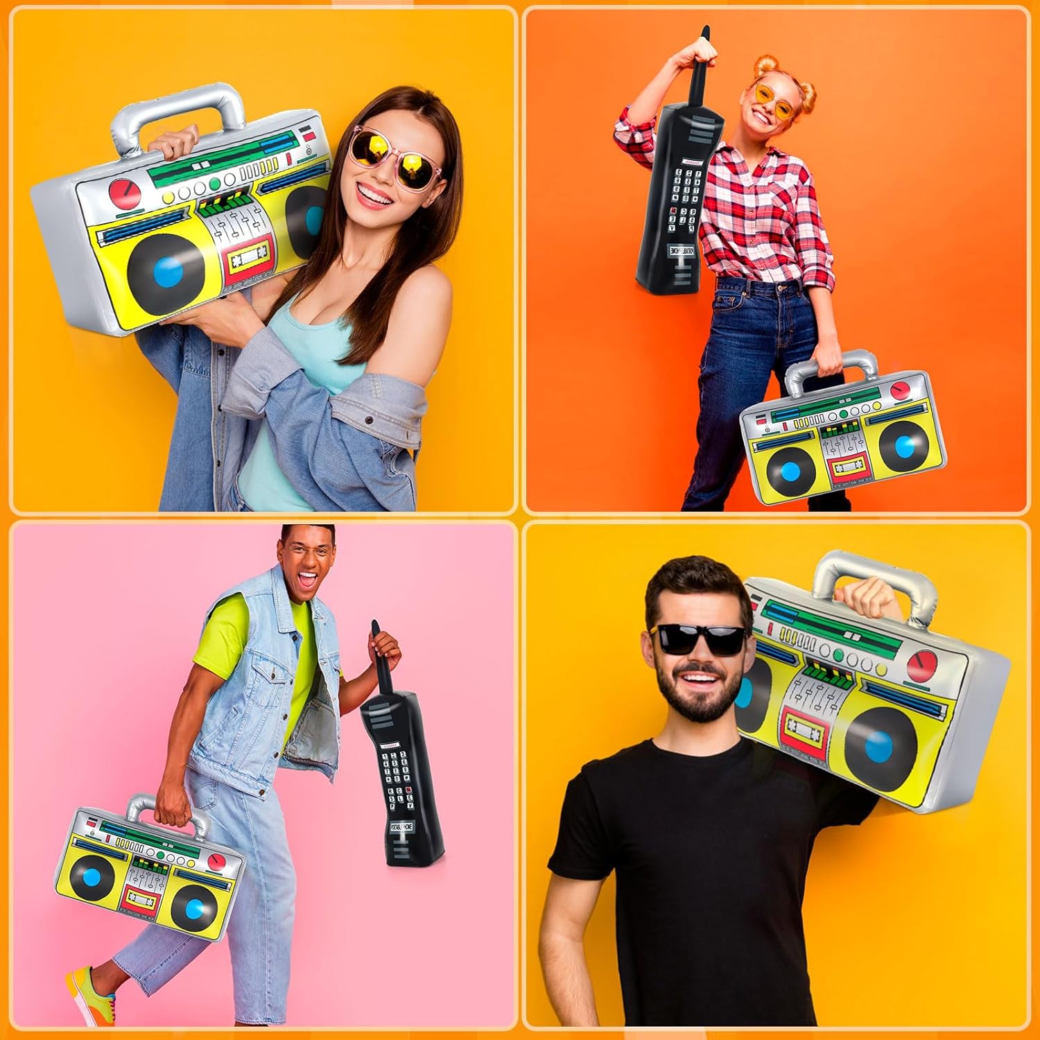 YOTHORN Retro Inflatable Boombox and Phone for Parties