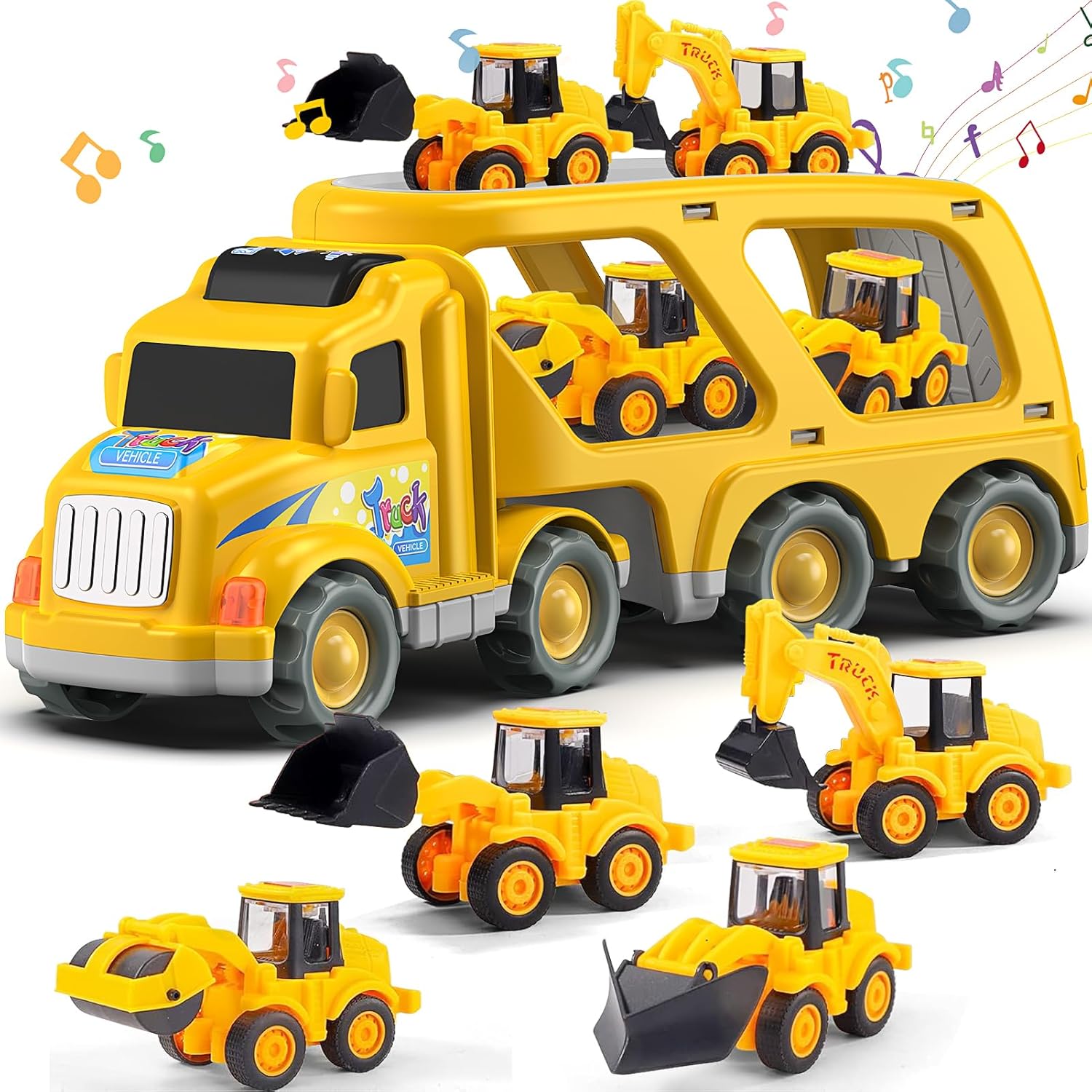 Veslier 5 in 1 Construction Truck Toy for Kids 1-6 Years
