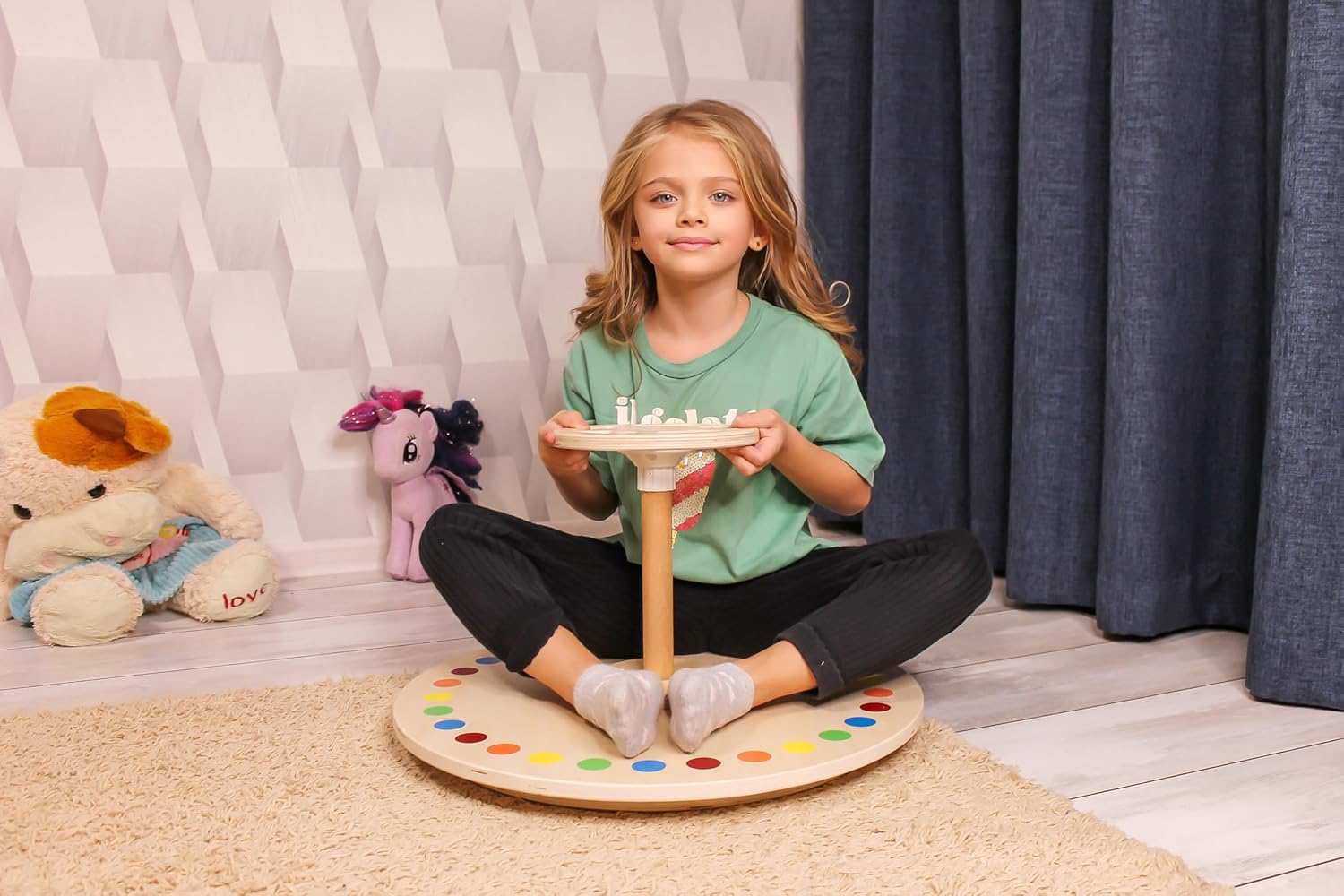 Driddle Wooden Spinner Seat - Sit and Spin Toy for Toddlers Kids